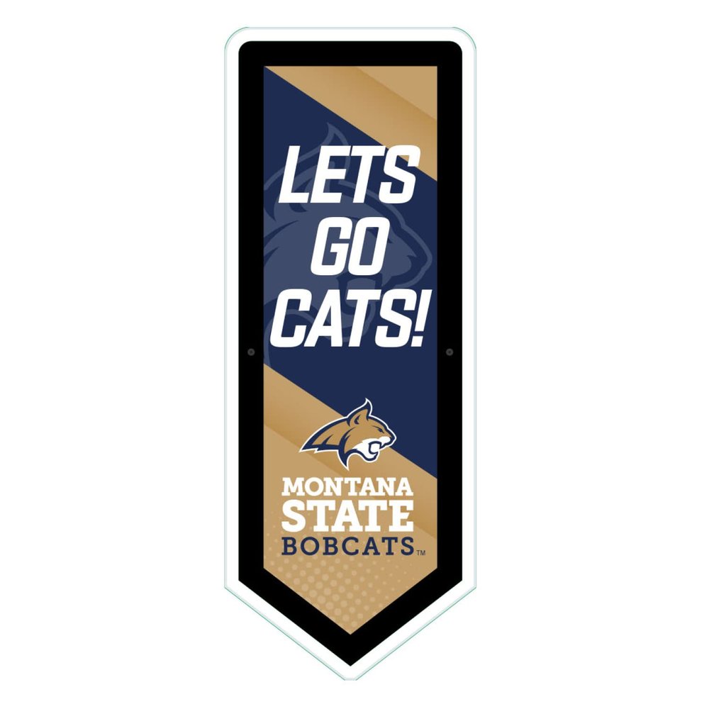 Team Sports America Evergreen NCAA Montana State University | Ultra-Thin LED Light Wall Sign Decor | Large Pennant Banner | 9 x 23 Inches | Made in the USA