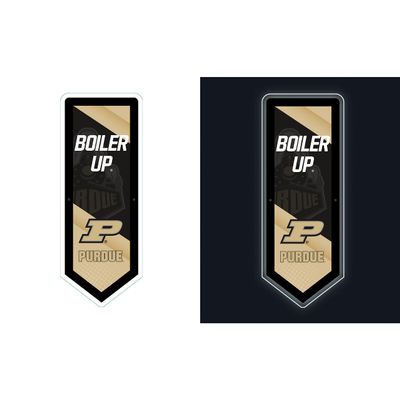 Team Sports America Evergreen NCAA Purdue University | Ultra-Thin LED Light Wall Sign Decor | Large Pennant Banner | 9 x 23 Inches | Made in the USA