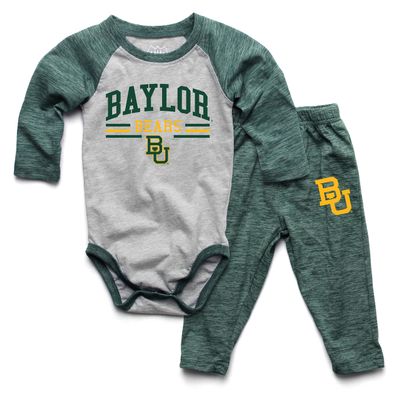Wes and Willy Baby Sports Fan Baylor Bears One Piece & Pant Set 6M