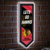 Team Sports America Evergreen NHL Chicago Blackhawks | Ultra-Thin LED Light Wall Sign Decor | Large Pennant Banner | 9 x 23 Inches | Made in the USA view 1