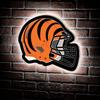 Team Sports America Evergreen NFL Cincinnati Bengals Ultra-Thin LED Light Wall Sign Decor | Full Size Replica Helmet | 19.5 x 15 Inches | Made in the USA view 1