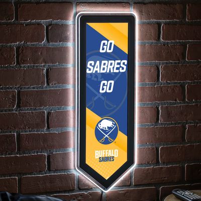 Team Sports America Evergreen NHL Buffalo Sabres | Ultra-Thin LED Light Wall Sign Decor | Large Pennant Banner | 9 x 23 Inches | Made in the USA