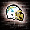 Team Sports America Evergreen NFL Los Angeles Chargers Ultra-Thin LED Light Wall Sign Decor | Full Size Replica Helmet | 19.5 x 15 Inches | Made in the USA view 1