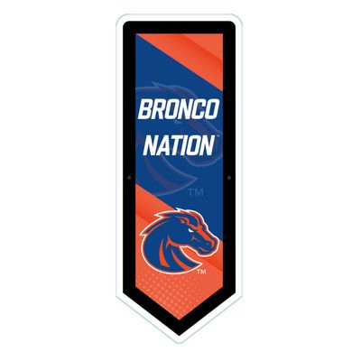 Team Sports America Evergreen NCAA Boise State University | Ultra-Thin LED Light Wall Sign Decor | Large Pennant Banner | 9 x 23 Inches | Made in the USA