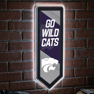 Team Sports America Evergreen NCAA Kansas State University | Ultra-Thin LED Light Wall Sign Decor | Large Pennant Banner | 9 x 23 Inches | Made in the USA