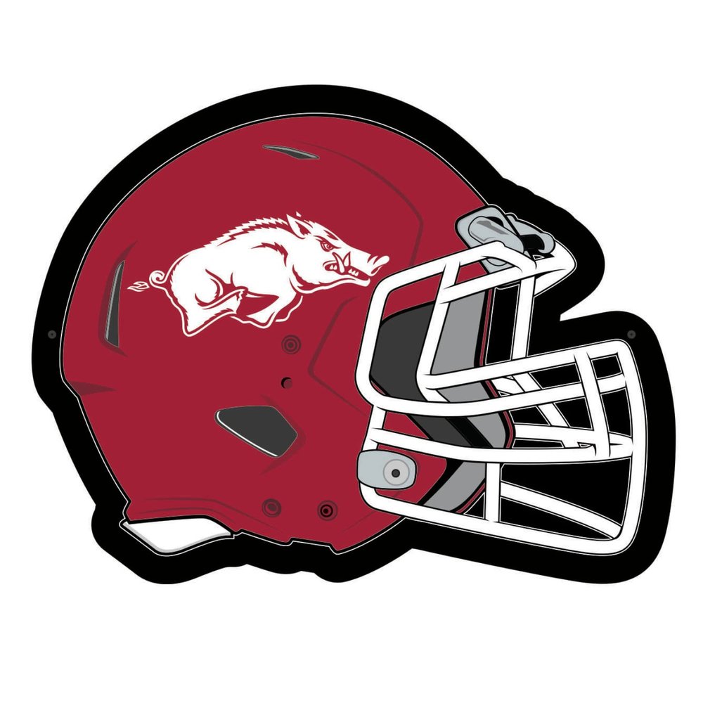 Team Sports America Evergreen NCAA University of Arkansas Ultra-Thin LED Light Wall Sign Decor | Full Size Replica Helmet | 19.5 x 15 Inches | Made in the USA