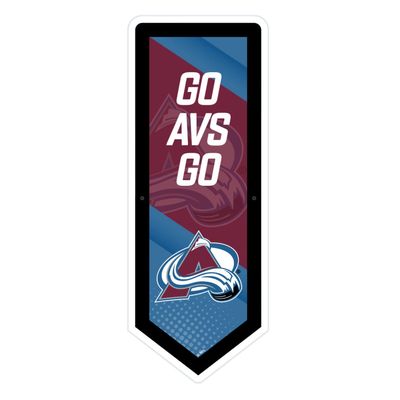 Team Sports America Evergreen NHL Colorado Avalanche | Ultra-Thin LED Light Wall Sign Decor | Large Pennant Banner | 9 x 23 Inches | Made in the USA