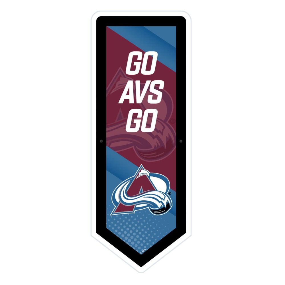 Team Sports America Evergreen NHL Colorado Avalanche | Ultra-Thin LED Light Wall Sign Decor | Large Pennant Banner | 9 x 23 Inches | Made in the USA