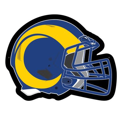 Team Sports America Evergreen NFL Los Angeles Rams Ultra-Thin LED Light Wall Sign Decor | Full Size Replica Helmet | 19.5 x 15 Inches | Made in the USA