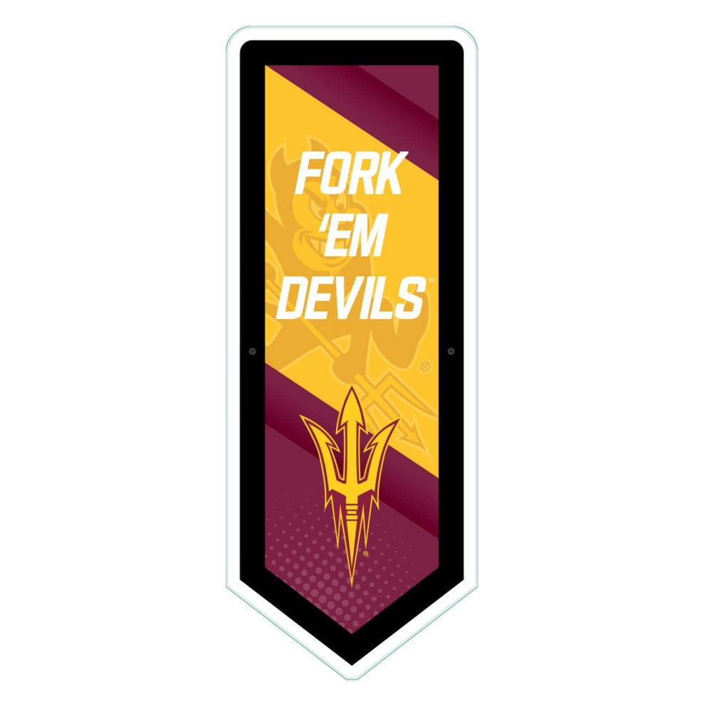 Team Sports America Evergreen NCAA Arizona State University | Ultra-Thin LED Light Wall Sign Decor | Large Pennant Banner | 9 x 23 Inches | Made in the USA
