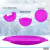 Superio Round Snow Saucer Sleds- 26 Plastic Disc Sleds for Kids and Adults- Heavy Duty Sled Discs with Handles for Downhill Sledding, Winter Outdoor Sports, (Fuchsia) view 3
