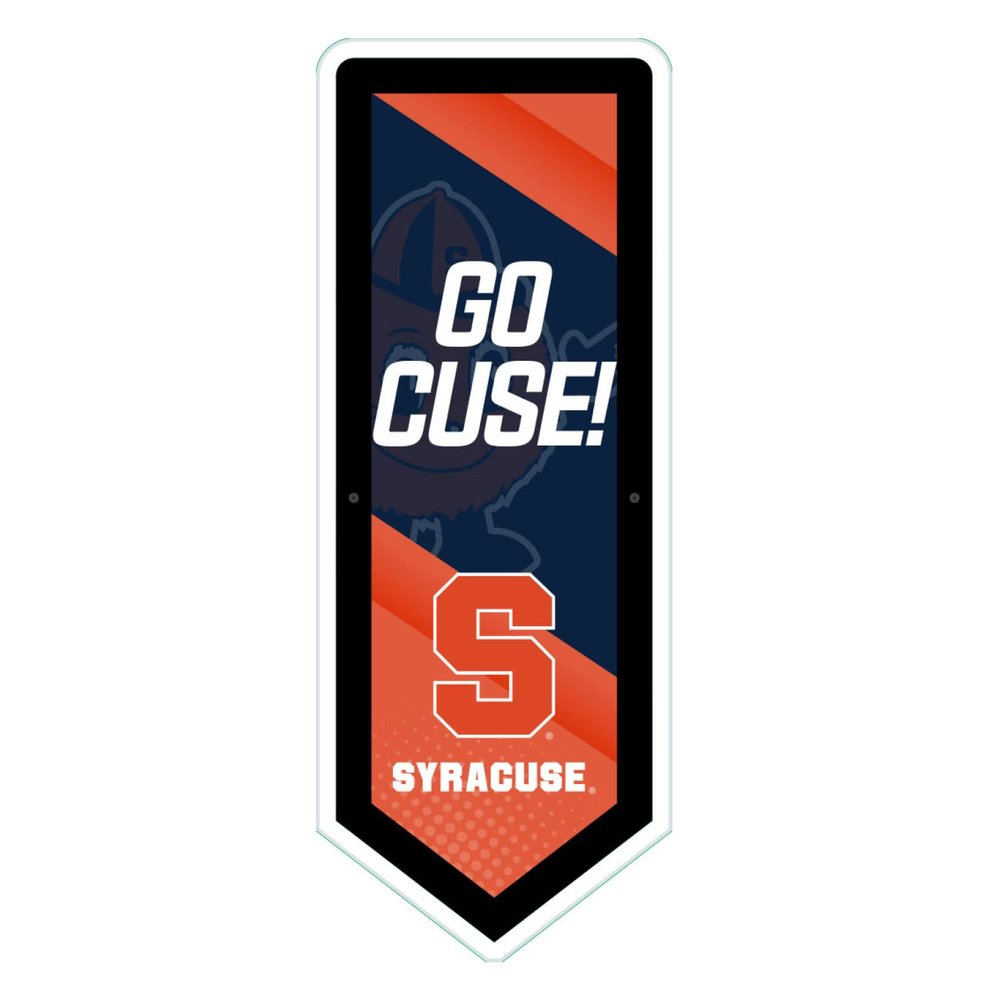 Team Sports America Evergreen NCAA Syracuse University | Ultra-Thin LED Light Wall Sign Decor | Large Pennant Banner | 9 x 23 Inches | Made in the USA