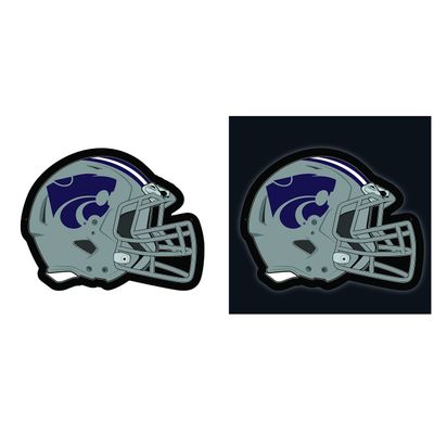 Team Sports America Evergreen NCAA Kansas State University Ultra-Thin LED Light Wall Sign Decor | Full Size Replica Helmet | 19.5 x 15 Inches | Made in the USA