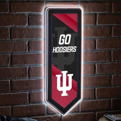 Team Sports America Evergreen NCAA Indiana University | Ultra-Thin LED Light Wall Sign Decor | Large Pennant Banner | 9 x 23 Inches | Made in the USA
