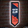 Team Sports America Evergreen NCAA University of Illinois | Ultra-Thin LED Light Wall Sign Decor | Large Pennant Banner | 9 x 23 Inches | Made in the USA view 1