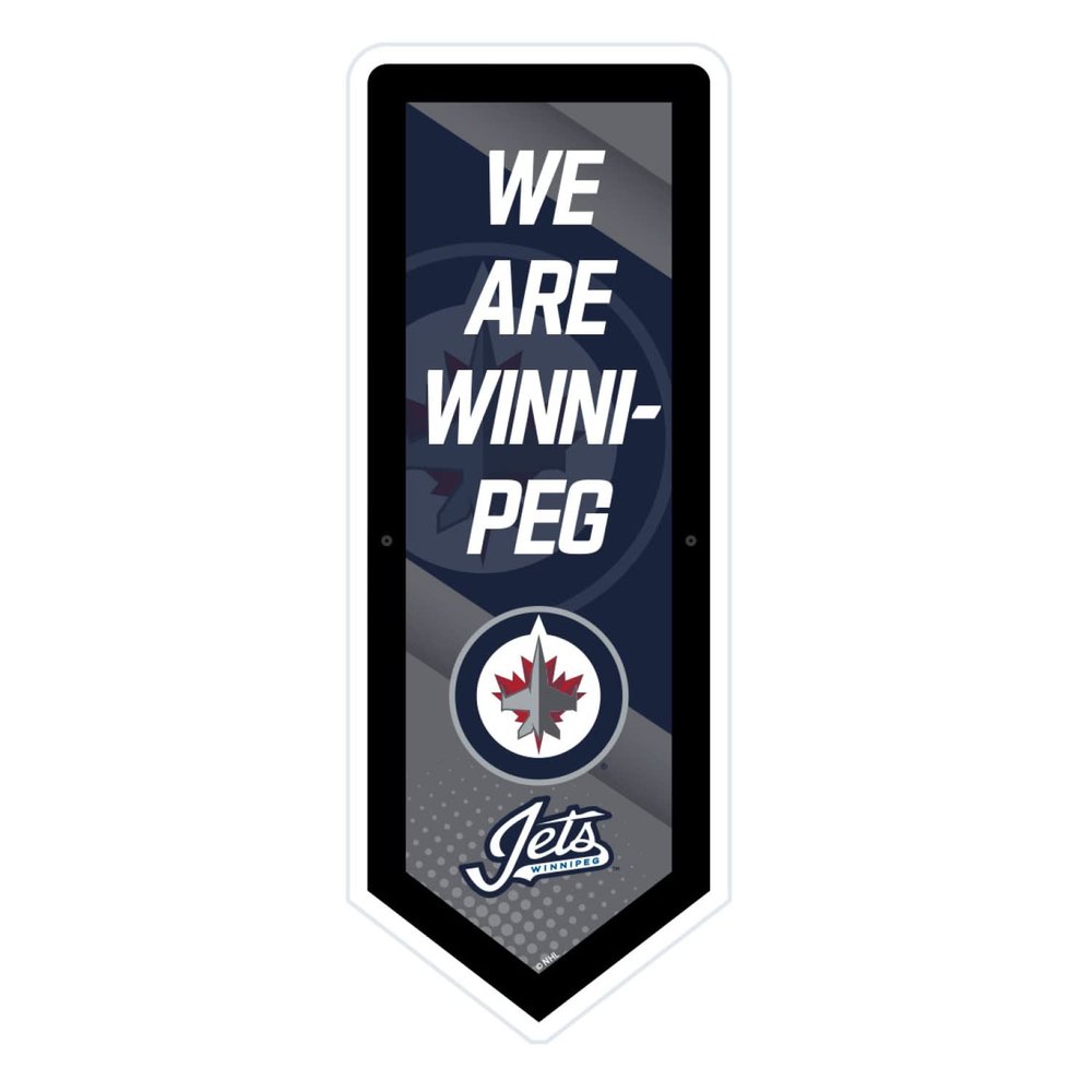 Team Sports America Evergreen NHL Winnipeg Jets | Ultra-Thin LED Light Wall Sign Decor | Large Pennant Banner | 9 x 23 Inches | Made in the USA