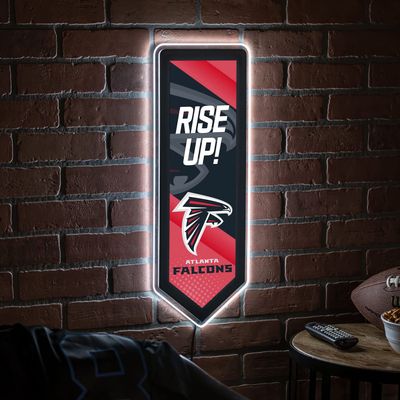Team Sports America Evergreen NFL Atlanta Falcons | Ultra-Thin LED Light Wall Sign Decor | Large Pennant Banner | 9 x 23 Inches | Made in the USA