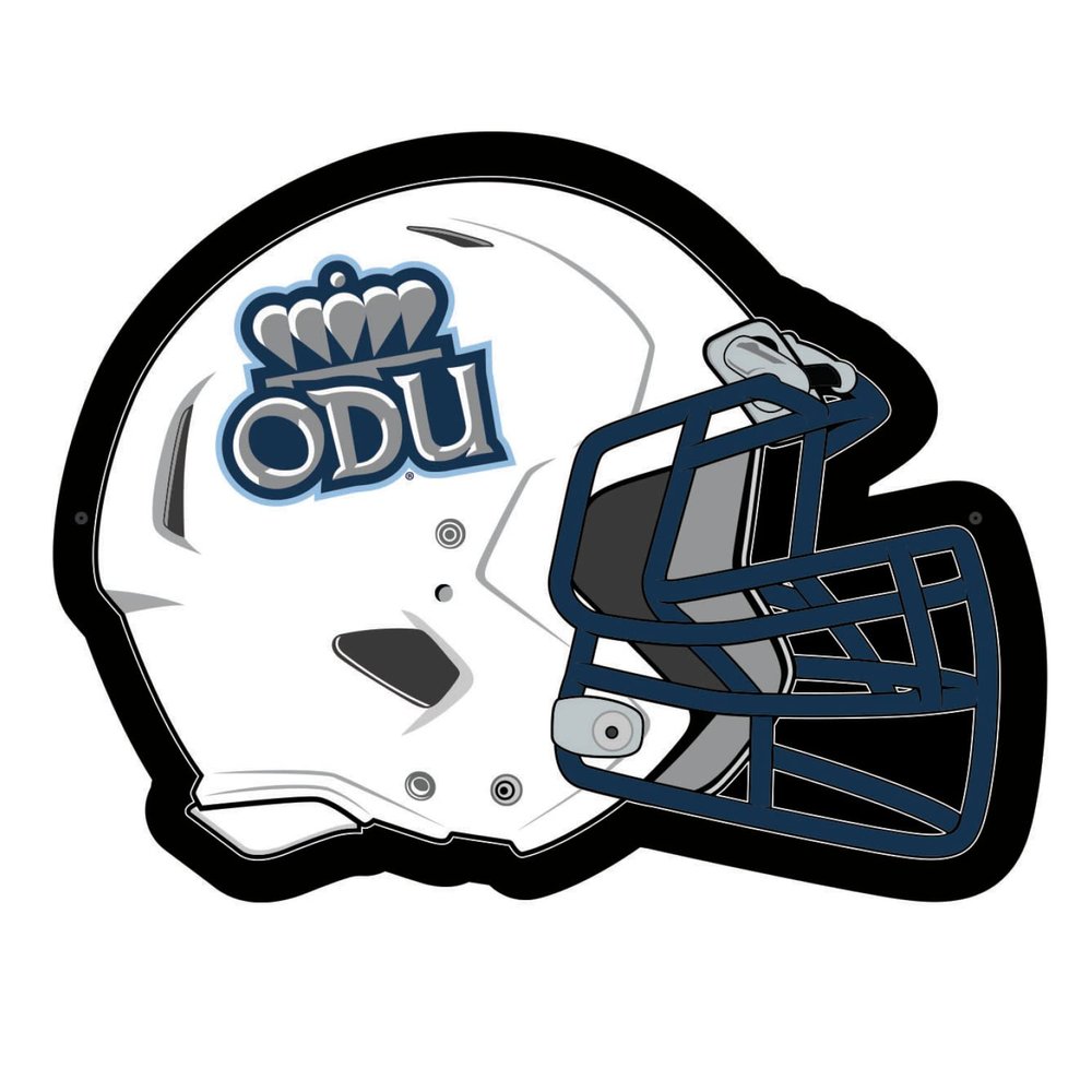 Team Sports America Evergreen NCAA Old Dominion University Ultra-Thin LED Light Wall Sign Decor | Full Size Replica Helmet | 19.5 x 15 Inches | Made in the USA