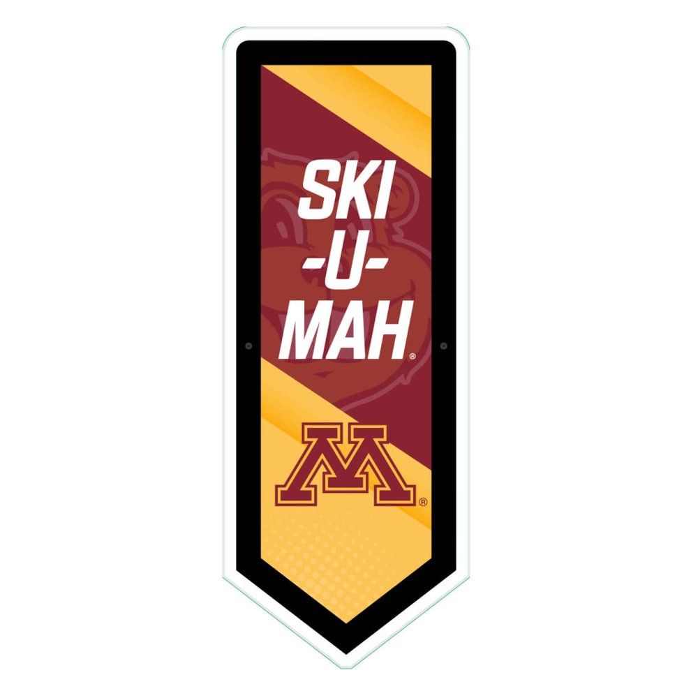 Team Sports America Evergreen NCAA University of Minnesota | Ultra-Thin LED Light Wall Sign Decor | Large Pennant Banner | 9 x 23 Inches | Made in the USA