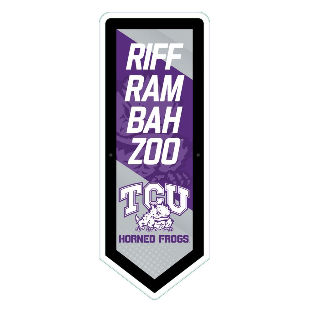 Team Sports America Evergreen NCAA Texas Christian University | Ultra-Thin LED Light Wall Sign Decor | Large Pennant Banner | 9 x 23 Inches | Made in the USA