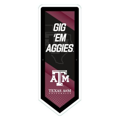 Team Sports America Evergreen NCAA Texas A&M | Ultra-Thin LED Light Wall Sign Decor | Large Pennant Banner | 9 x 23 Inches | Made in the USA