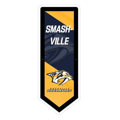 Team Sports America Evergreen NHL Nashville Predators | Ultra-Thin LED Light Wall Sign Decor | Large Pennant Banner | 9 x 23 Inches | Made in the USA