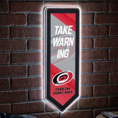 Team Sports America Evergreen NHL Carolina Hurricanes | Ultra-Thin LED Light Wall Sign Decor | Large Pennant Banner | 9 x 23 Inches | Made in the USA