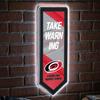 Team Sports America Evergreen NHL Carolina Hurricanes | Ultra-Thin LED Light Wall Sign Decor | Large Pennant Banner | 9 x 23 Inches | Made in the USA view 1