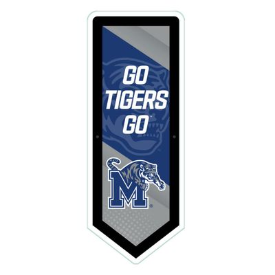 Team Sports America Evergreen NCAA University of Memphis | Ultra-Thin LED Light Wall Sign Decor | Large Pennant Banner | 9 x 23 Inches | Made in the USA