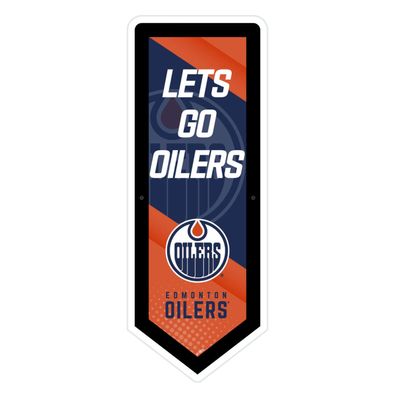 Team Sports America Evergreen NHL Edmonton Oilers | Ultra-Thin LED Light Wall Sign Decor | Large Pennant Banner | 9 x 23 Inches | Made in the USA