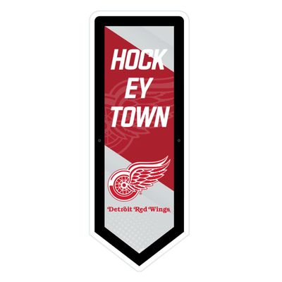 Team Sports America Evergreen NHL Detroit Red Wings | Ultra-Thin LED Light Wall Sign Dcor | Large Pennant Banner | 9 x 23 Inches | Made in USA