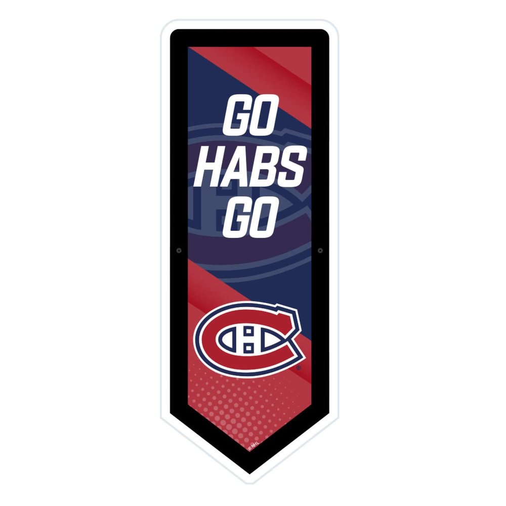 Team Sports America Evergreen NHL Montreal Canadiens | Ultra-Thin LED Light Wall Sign Dcor | Large Pennant Banner | 9 x 23 Inches | Made in USA