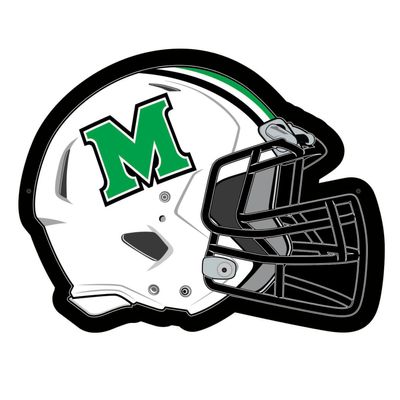Team Sports America Evergreen NCAA Marshall University Ultra-Thin LED Light Wall Sign Dcor | Full Size Replica Helmet | - 19.5 x 15 Inches | Made in USA