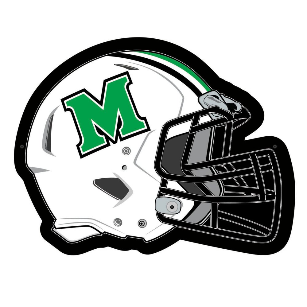 Team Sports America Evergreen NCAA Marshall University Ultra-Thin LED Light Wall Sign Dcor | Full Size Replica Helmet | - 19.5 x 15 Inches | Made in USA