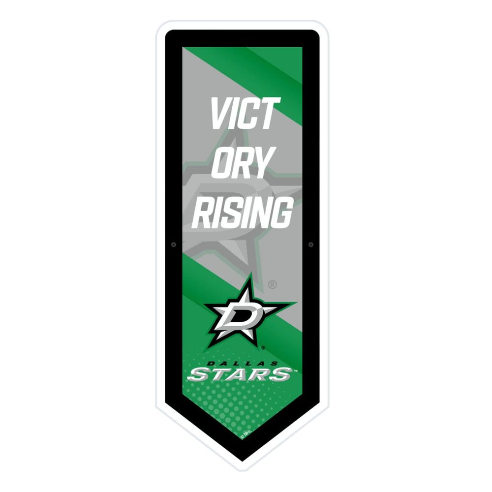 Team Sports America Evergreen NHL Dallas Stars | Ultra-Thin LED Light Wall Sign Dcor | Large Pennant Banner | 9 x 23 Inches | Made in USA