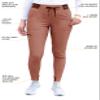 Adar Pro Scrubs for Women - Ultimate Yoga Jogger Scrub Pants - P7104 - Heather Coffee - XS view 3
