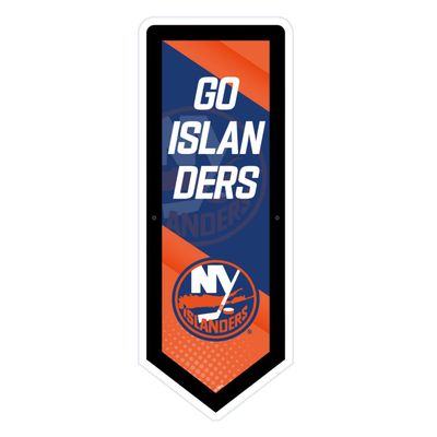 Team Sports America Evergreen NHL New York Islanders | Ultra-Thin LED Light Wall Sign Dcor | Large Pennant Banner | 9 x 23 Inches | Made in USA