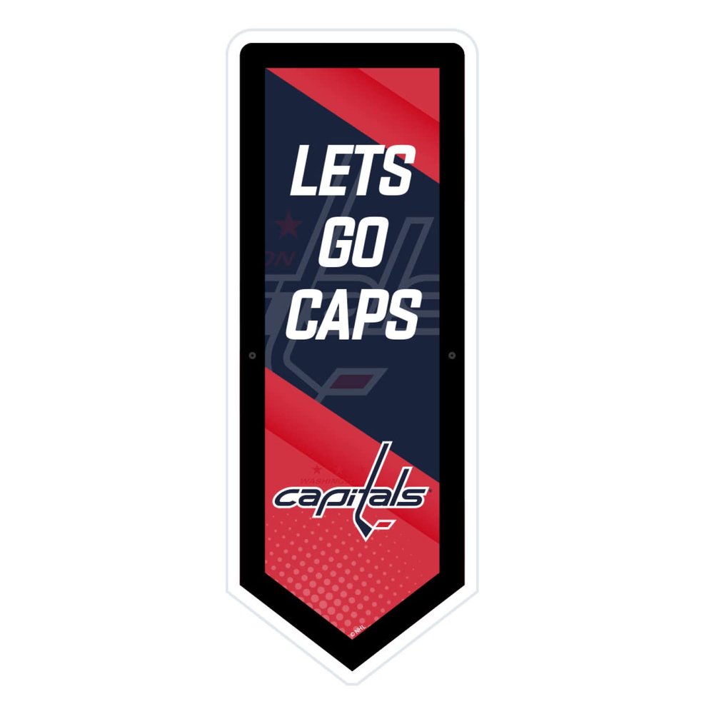 Team Sports America Evergreen NHL Washington Capitals | Ultra-Thin LED Light Wall Sign Dcor | Large Pennant Banner | 9 x 23 Inches | Made in USA