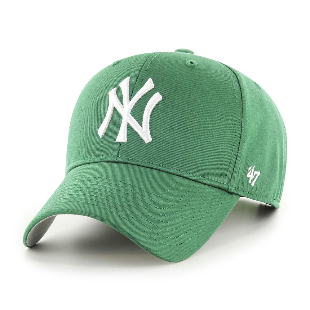 47 MLB Raised Basic Cap Adjustable Snapback hat Baseball NY LA Team Logo Baseball Cap, Kelly Green, One Size
