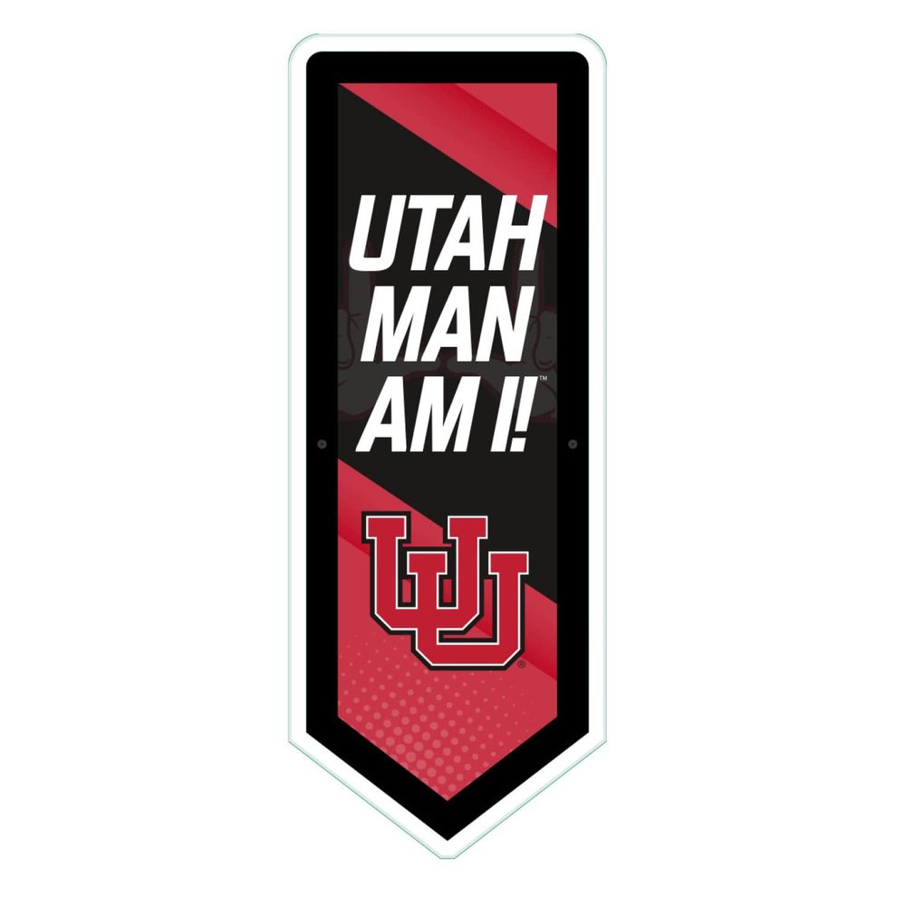 Team Sports America Evergreen NCAA University of Utah | Ultra-Thin LED Light Wall Sign Dcor | Large Pennant Banner | 9 x 23 Inches | Made in USA