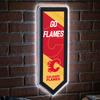 Team Sports America Evergreen NHL Calgary Flames | Ultra-Thin LED Light Wall Sign Dcor | Large Pennant Banner | 9 x 23 Inches | Made in USA view 1