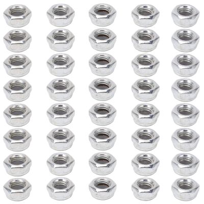 Astibym Axle Nuts for Skateboard, 40pcs Skateboard Trucks Axes Nuts Carbon Steel Skateboard Truck Hardware Kit for Skateboard(Silver), Outdoor Scooter,Outdoor Scooter