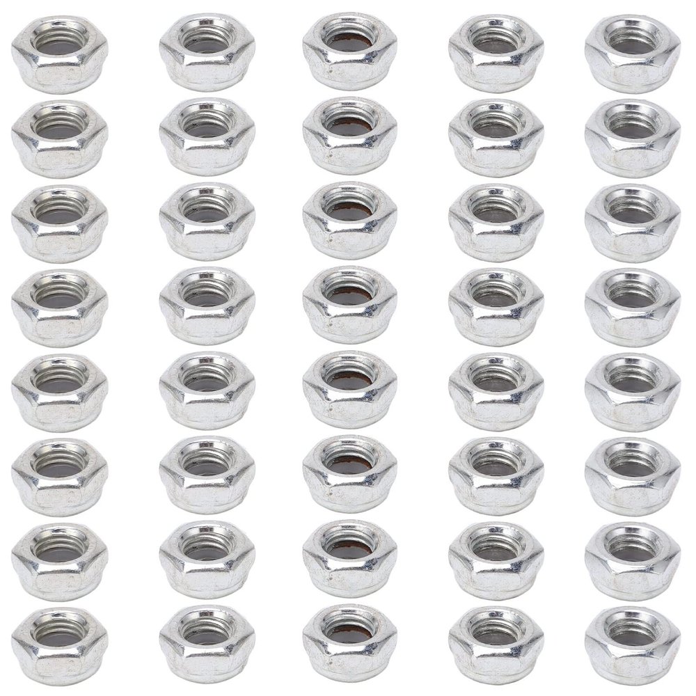 Astibym Axle Nuts for Skateboard, 40pcs Skateboard Trucks Axes Nuts Carbon Steel Skateboard Truck Hardware Kit for Skateboard(Silver), Outdoor Scooter,Outdoor Scooter