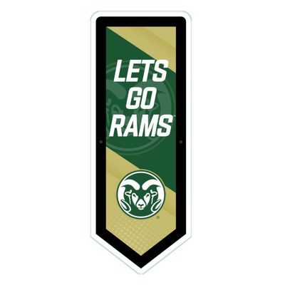 Team Sports America Evergreen NCAA Colorado State University | Ultra-Thin LED Light Wall Sign Dcor | Large Pennant Banner | 9 x 23 Inches | Made in USA