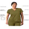 Adar Addition Scrubs for Women - Modern V-Neck Scrub Top - A6008 - Martini Olive - 3X view 3