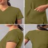 Adar Addition Scrubs for Women - Modern V-Neck Scrub Top - A6008 - Martini Olive - 3X view 4