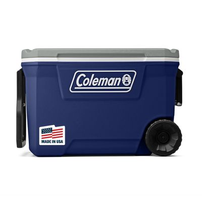 Coleman Classic Series Insulated Portable Rolling Cooler with Wheels, Leak-Resistant Outdoor Hard Cooler Keeps Ice up to 5 Days, 62-Quart