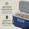 Coleman Classic Series Insulated Portable Rolling Cooler with Wheels, Leak-Resistant Outdoor Hard Cooler Keeps Ice up to 5 Days, 62-Quart view 2