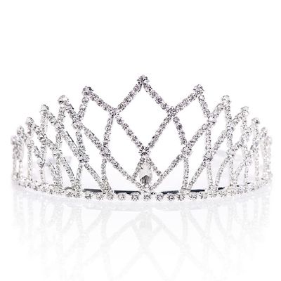 Silver Isadora Rhinestone Tiara- 2 Inch