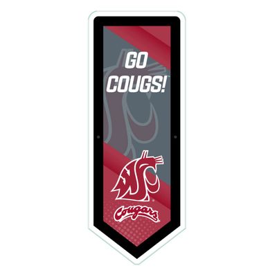 Team Sports America Evergreen NCAA Washington State University | Ultra-Thin LED Light Wall Sign Dcor | Large Pennant Banner | 9 x 23 Inches | Made in USA